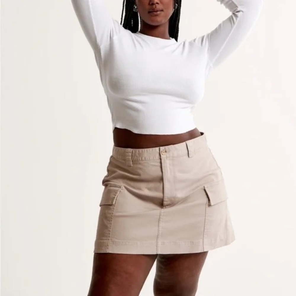 Abercrombie Cargo Utility Mini Skirt Khaki Sz XS